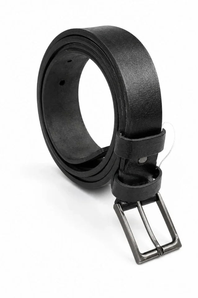 Erkek Hakiki Deri 3.5 Cm Klasik Kemer Metal Tokalı Günlük Ve Klasik Kullanım