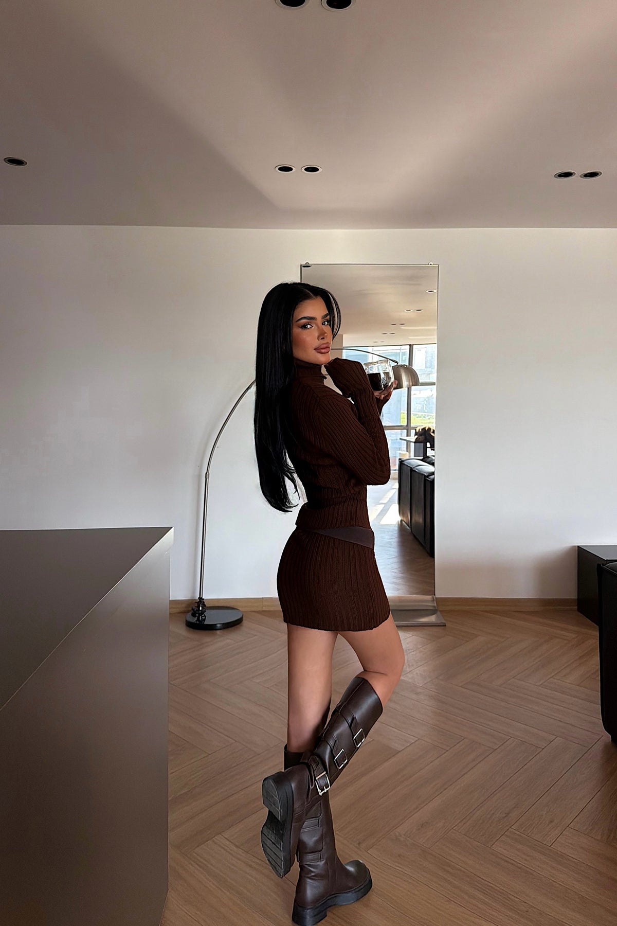 Acı Kahve Zurih Triko Elbise ATE-4427