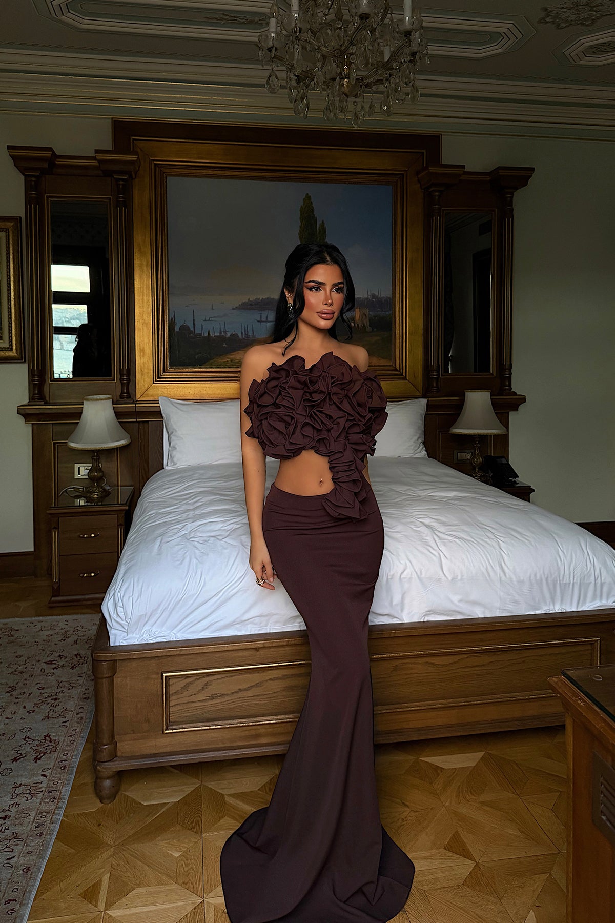 Acı Kahve Ruffle Takım ATE-4433