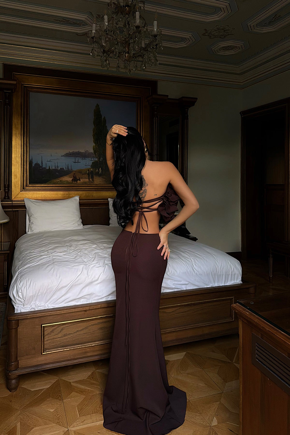 Acı Kahve Ruffle Takım ATE-4433