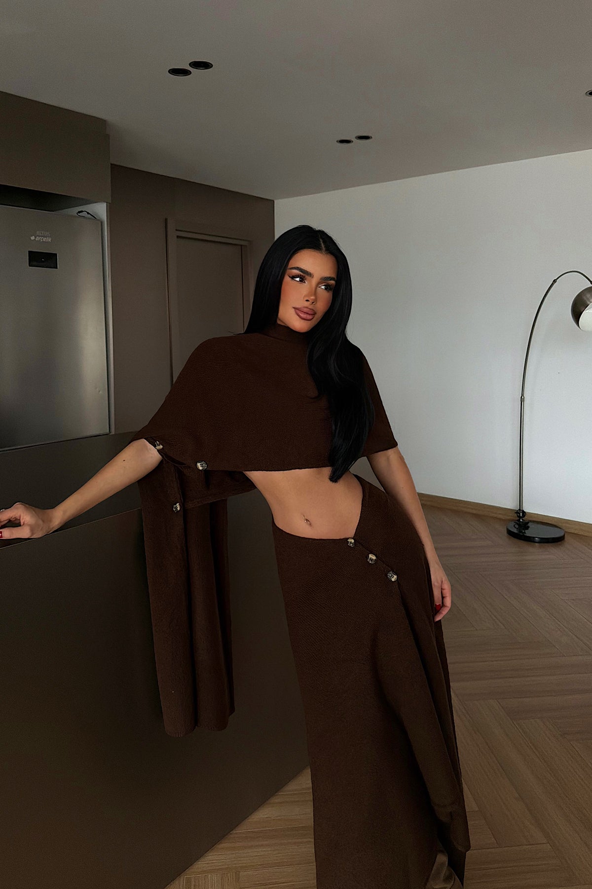 Acı Kahve Suzette triko takım ATE-4396