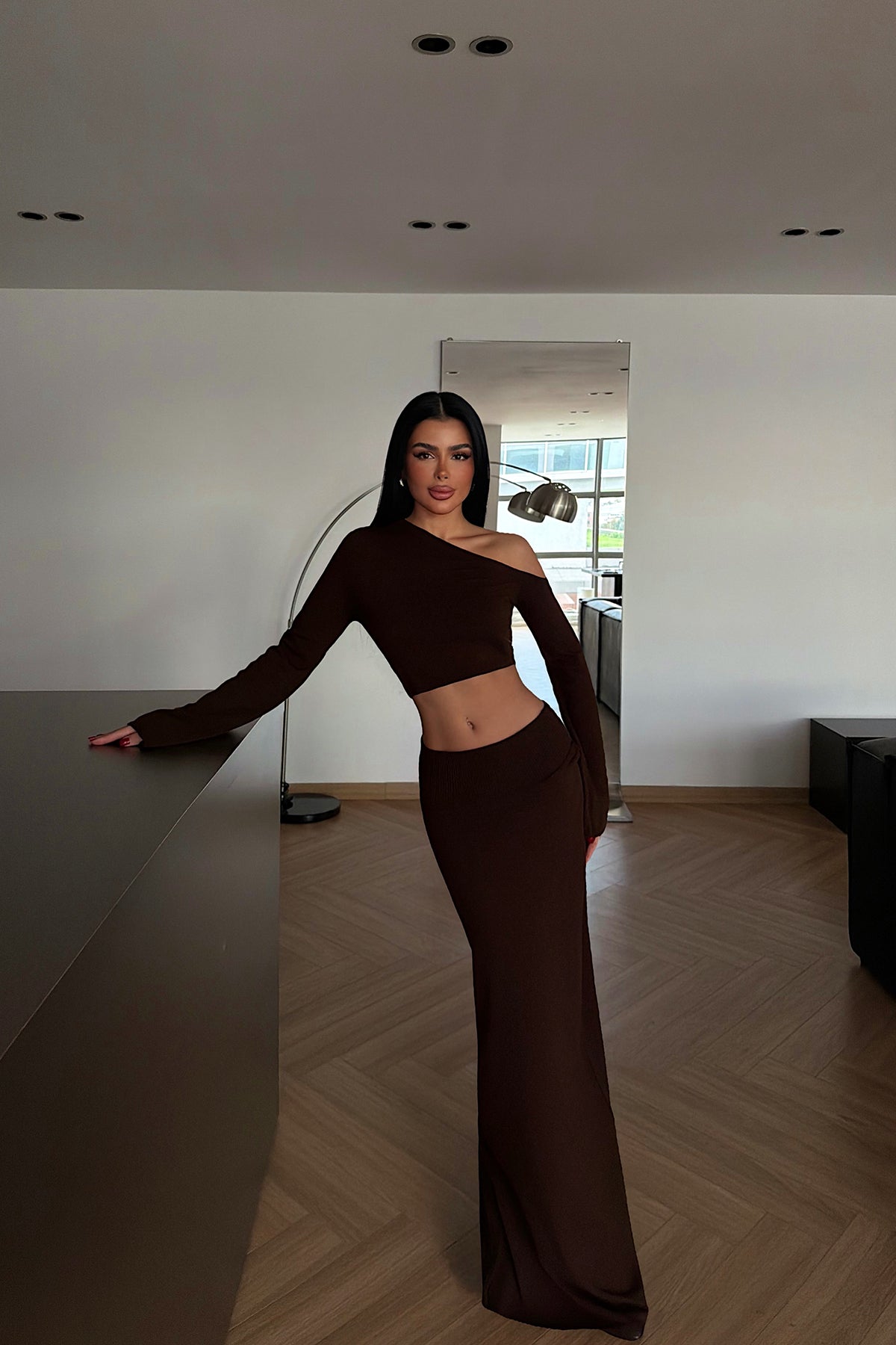 Acı Kahverengi Cashless Triko Takım ATE-4065