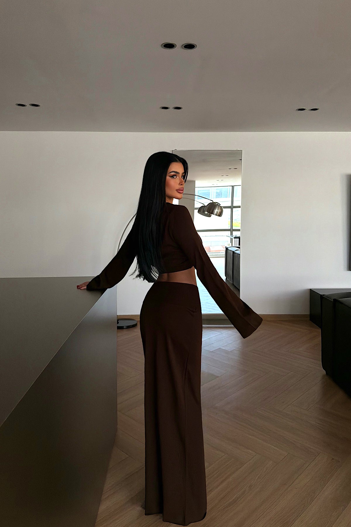 Acı Kahverengi Cashless Triko Takım ATE-4065