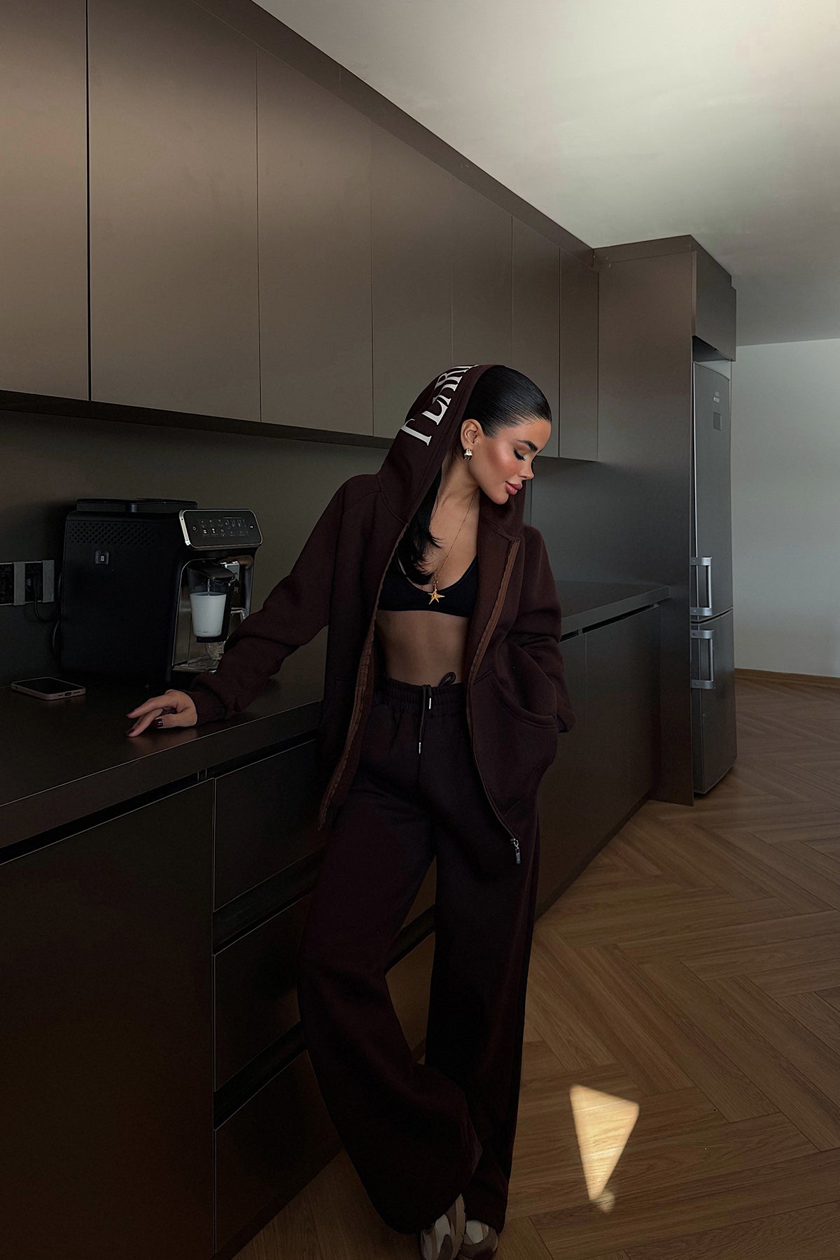 Acı Kahve Bonny Fermuarlı Eşofman Takım ATE-3870