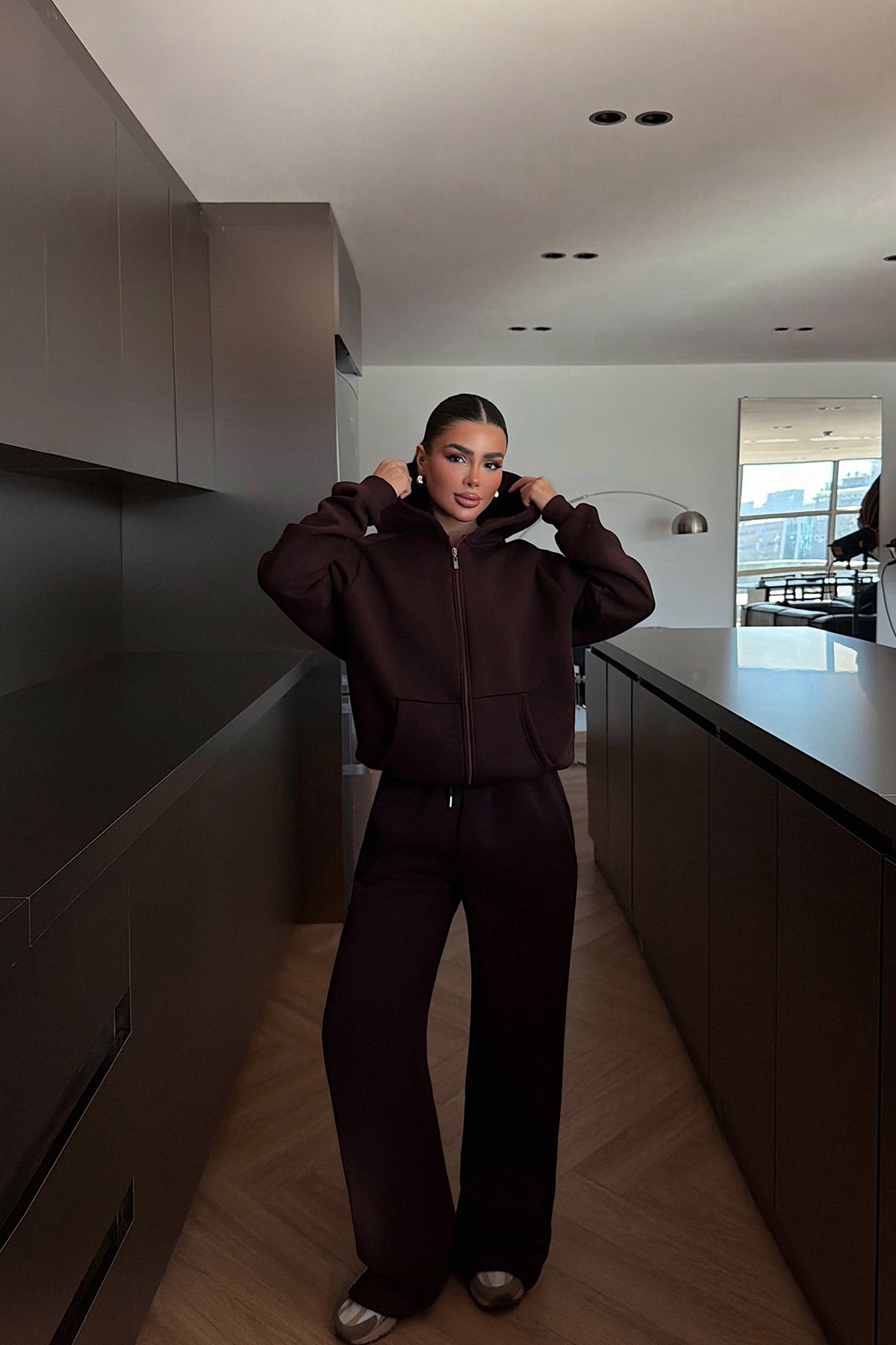 Acı Kahve Bonny Fermuarlı Eşofman Takım ATE-3870