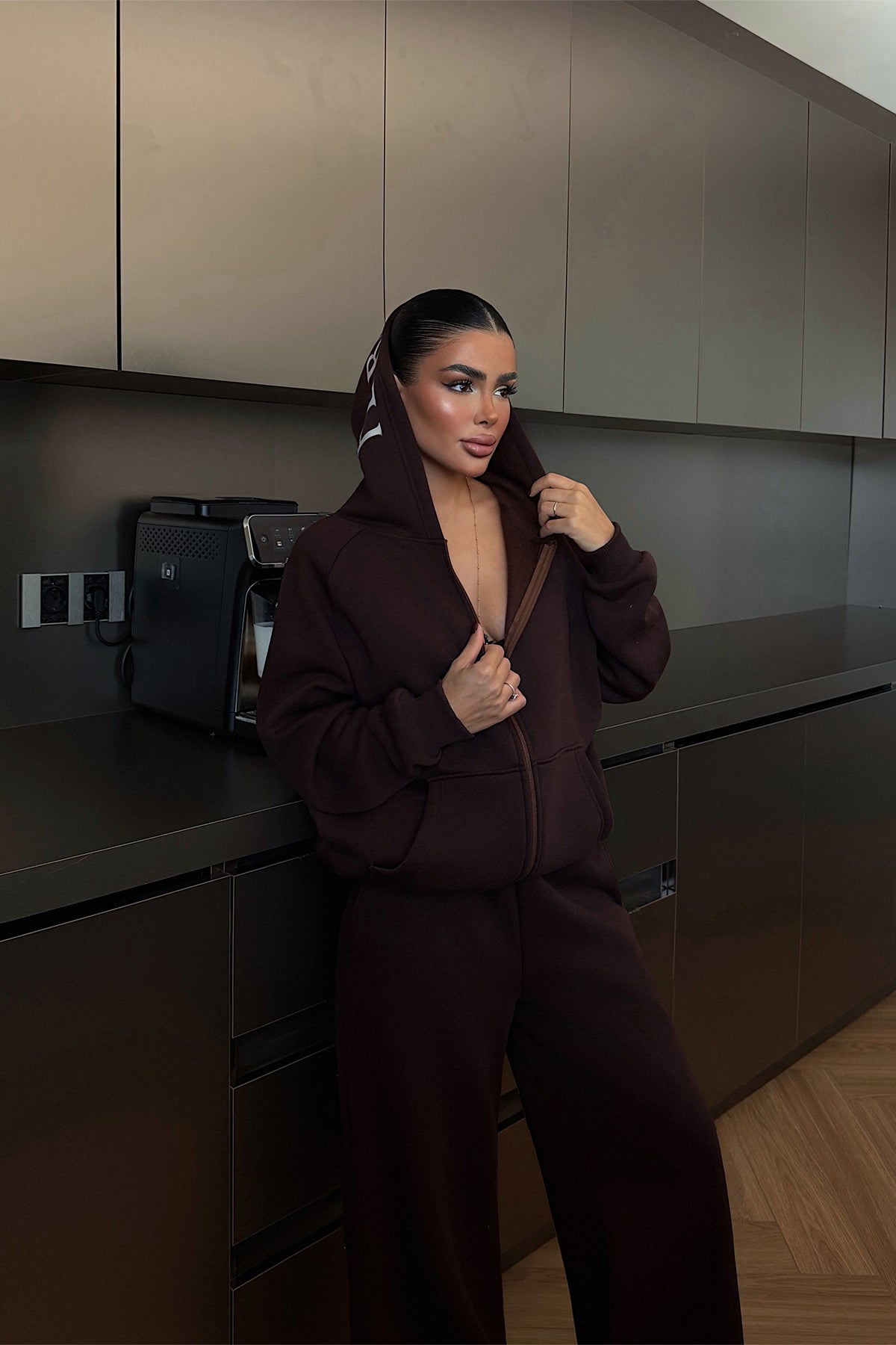 Acı Kahve Bonny Fermuarlı Eşofman Takım ATE-3870