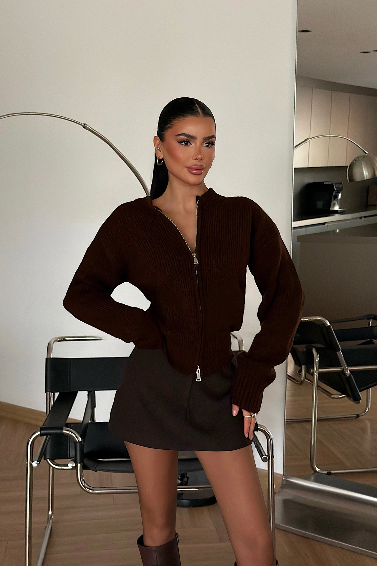 Acı Kahve Lilja Triko Hırka ATE-4058