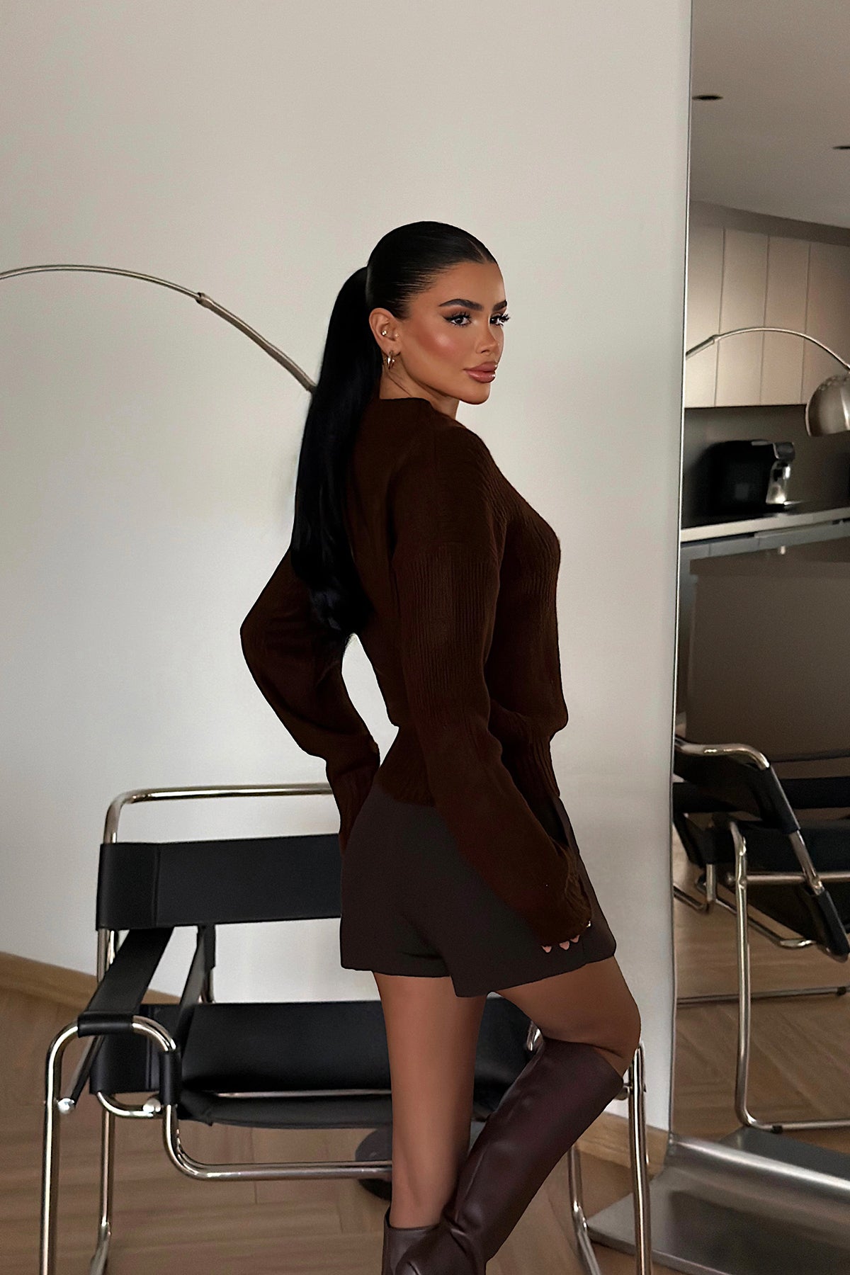 Acı Kahve Lilja Triko Hırka ATE-4058