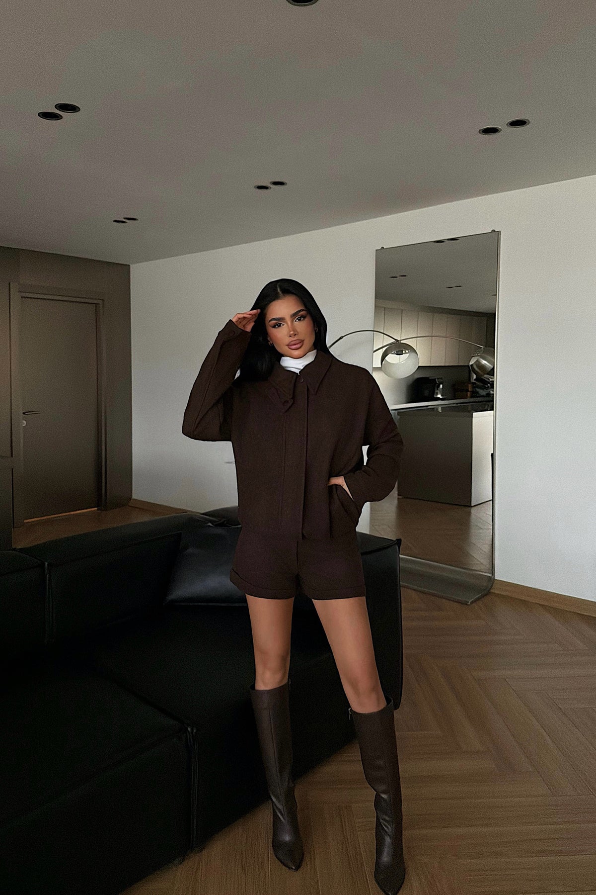 Acı Kahve Marner şort ceket takım ATE-4488