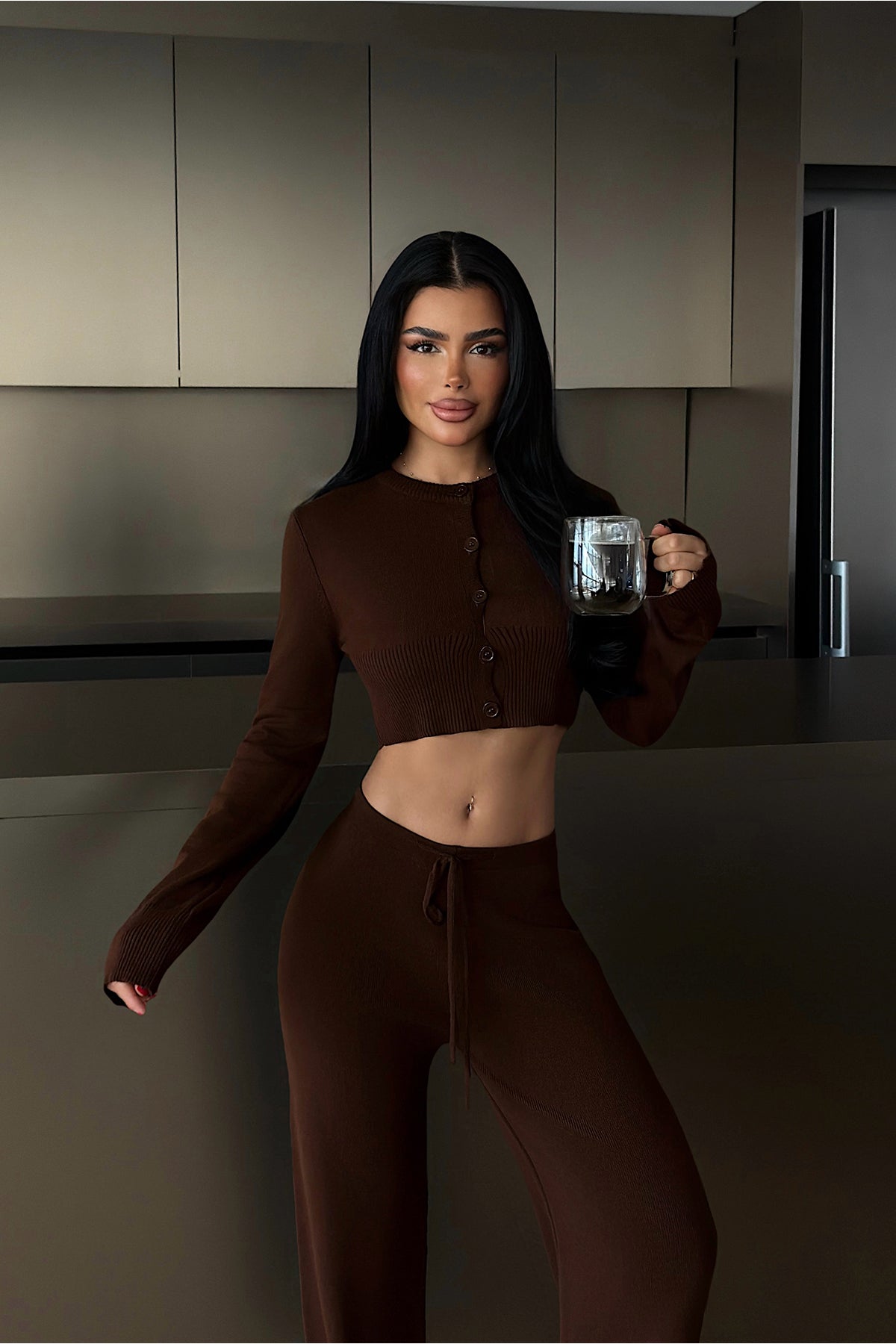 Acı Kahve Nagina Triko Takım ATE-4402