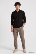 Bitter Brown Comfort Fit Basic Men's Polo Neck T-Shirt - 88512