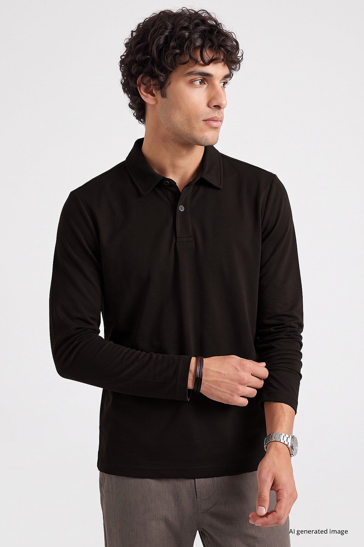 Acı Kahverengi Rahat Form Basic Erkek Polo Yaka T-Shirt - 88512
