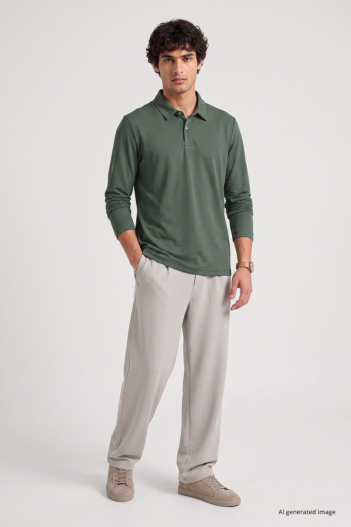 Açık Yeşil Rahat Form Basic Erkek Polo Yaka T-Shirt - 88512