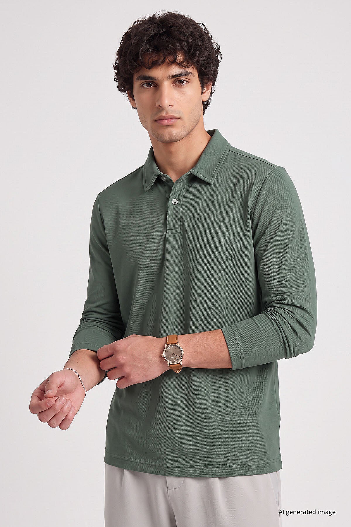 Açık Yeşil Rahat Form Basic Erkek Polo Yaka T-Shirt - 88512