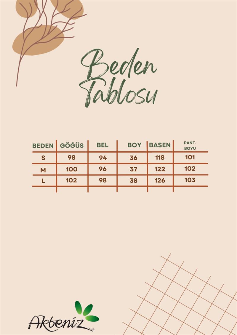 Akbeniz Baskılı Crop T-Shirt Pantolon Takım Kum Kahve