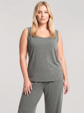 Akbeniz Plus Size Sleeveless Women's Pajama Set – Khaki