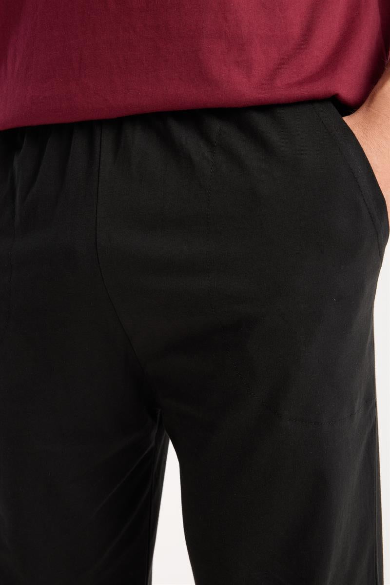 Akbeniz Erkek Bordo Düğmeli Yaka Kısa Kol Pijama Takımı