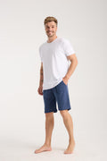 Akbeniz Men's Pocketed Lacoste Cotton Jersey Shorts Navy