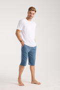 Akbeniz Men's Pocketed Cotton Jersey Shorts Indigo