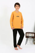 Akbeniz Boys' Long Sleeve Cotton Pajama Set 20438 Yellow