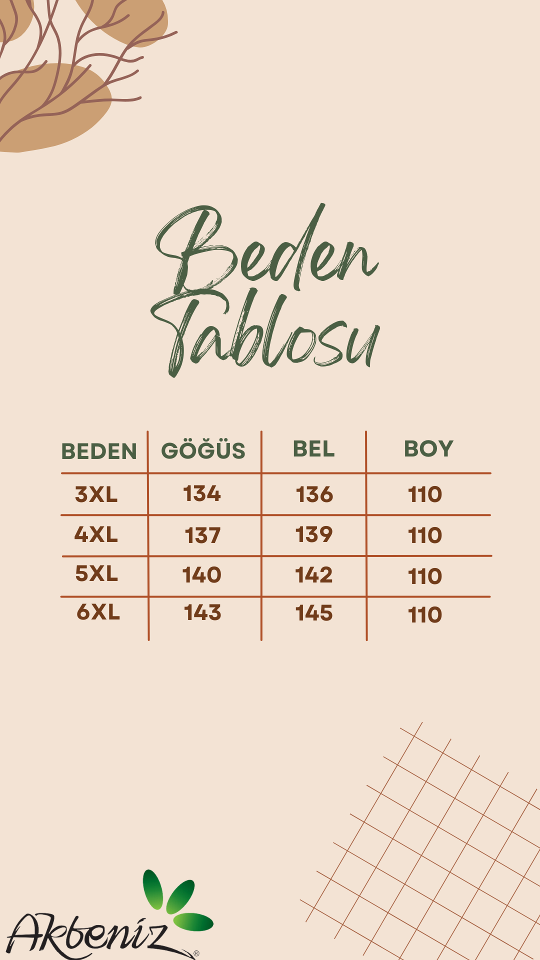 Akbeniz Kadın Büyük Beden Penye Kısa Kol Haki Gecelik 12502