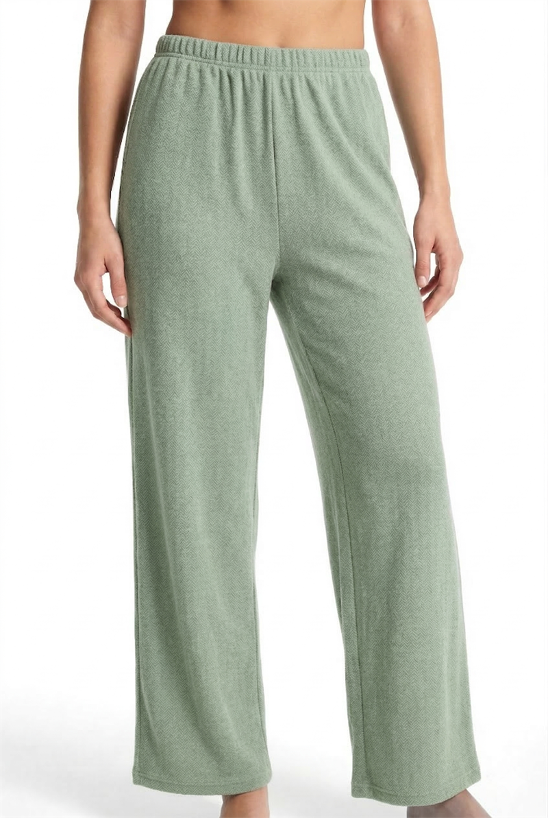 Akbeniz Kadın Büyük Beden Rahat Kesim Cepli Pijama Altı Yeşil