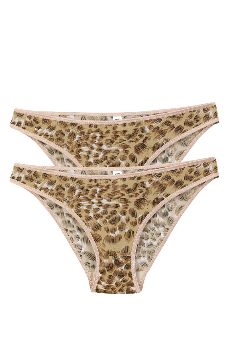 Akbeniz Kadın Leopar Desenli 2'li Slip