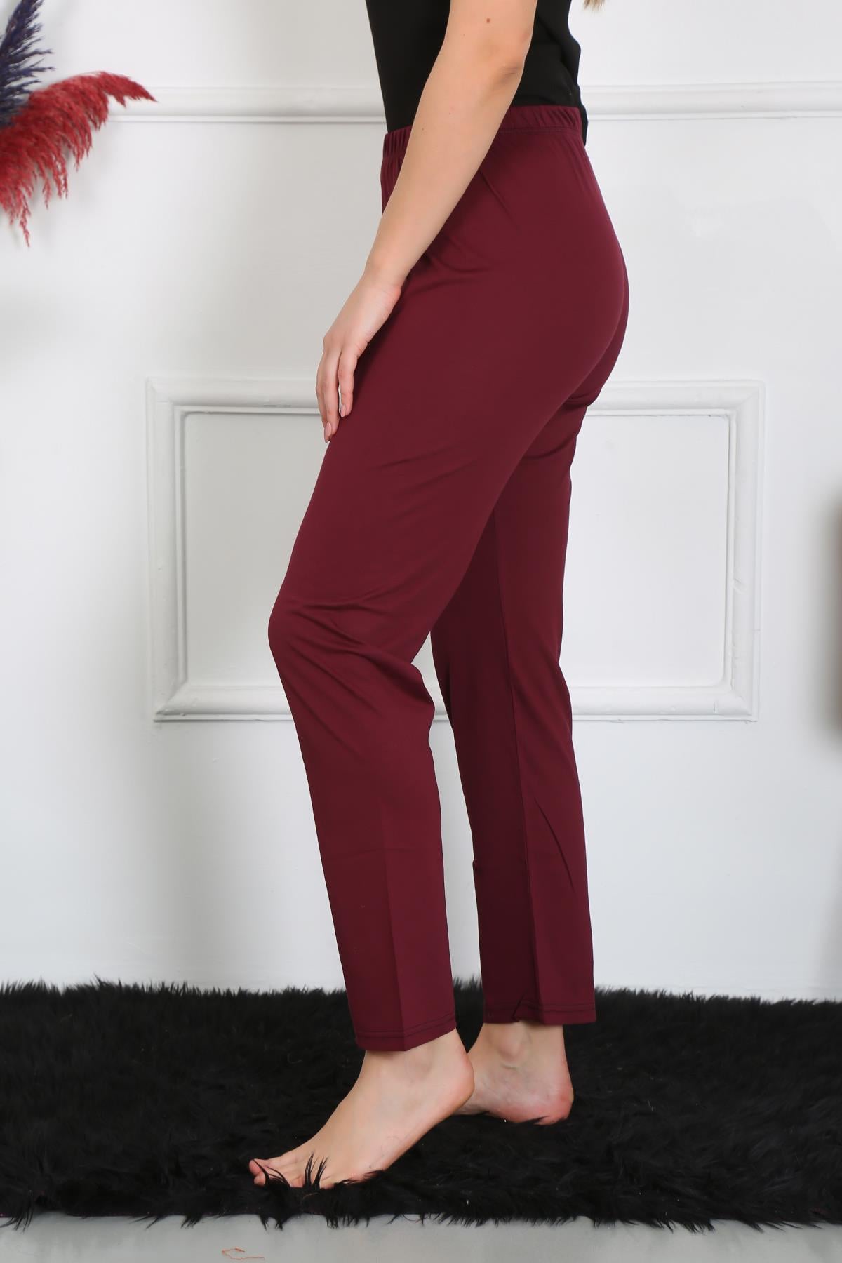 Akbeniz Kadın Pamuk Penye Tek Alt Pijama Bordo 27513