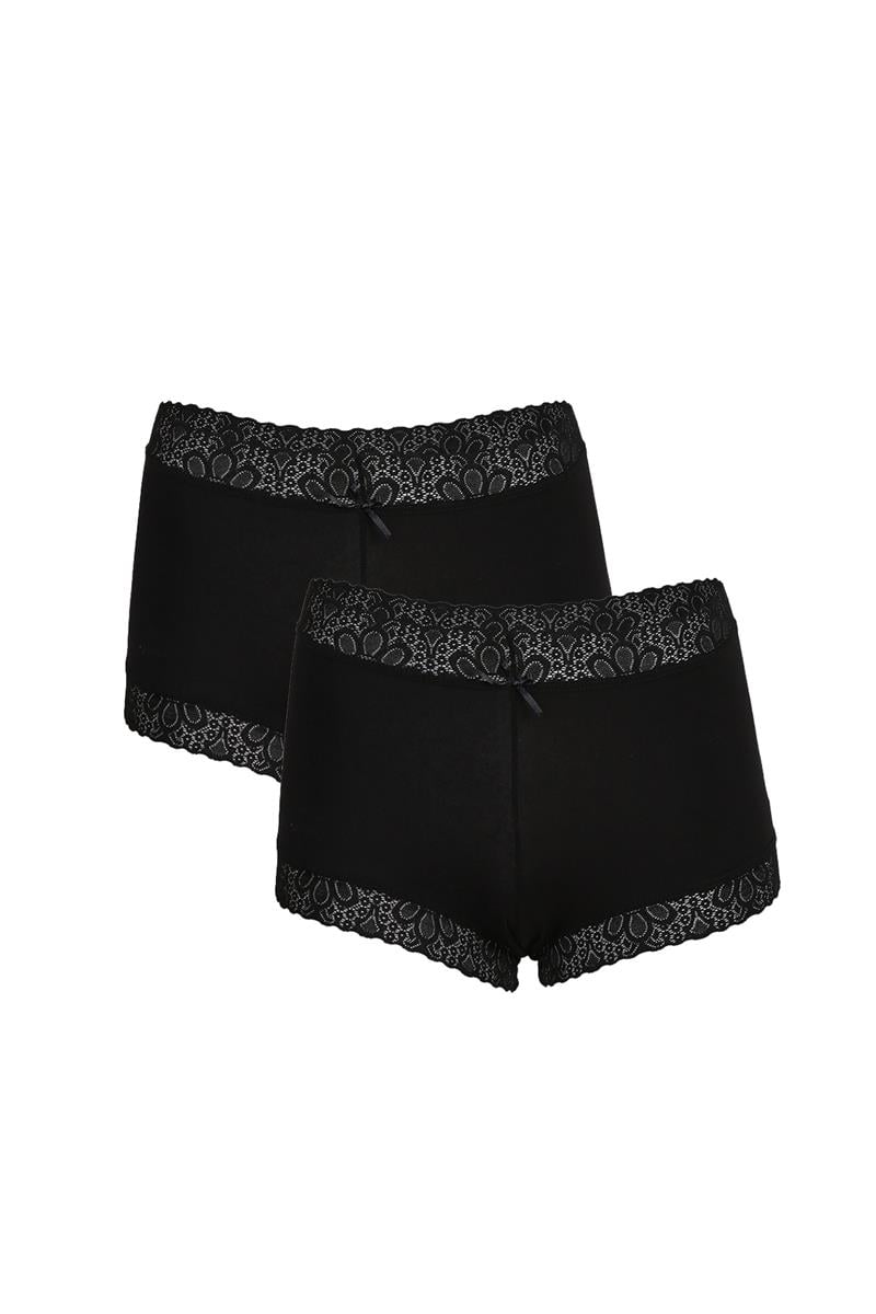 Akbeniz Kadın Pamuklu 2li Boxer Siyah 40265