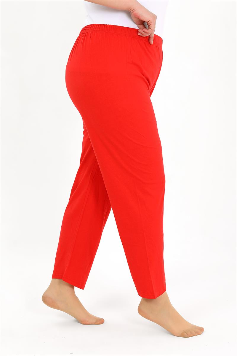 Akbeniz Kadın Pamuklu Büyük Beden Alt Pijama Kırmızı 27560