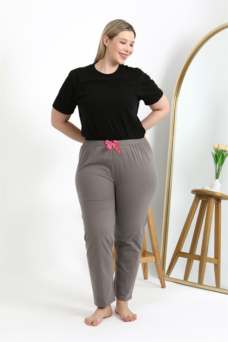 Akbeniz Kadın Pamuklu Büyük Beden Alt Pijama 27559 Vizon