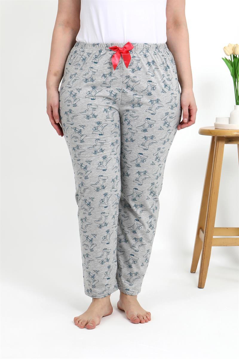 Akbeniz Kadın Pamuklu Büyük Beden Alt Pijama 27558 Gri