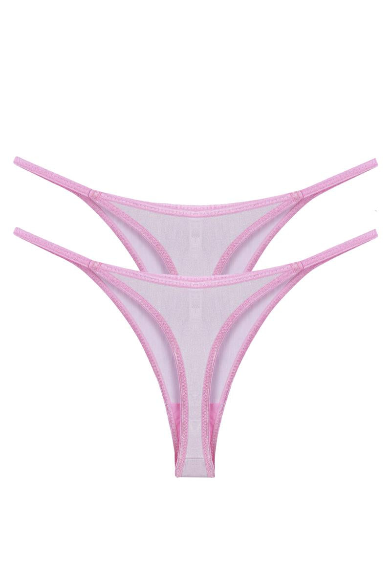 Akbeniz Kadın Pembe Transparan 2'li Tanga Slip