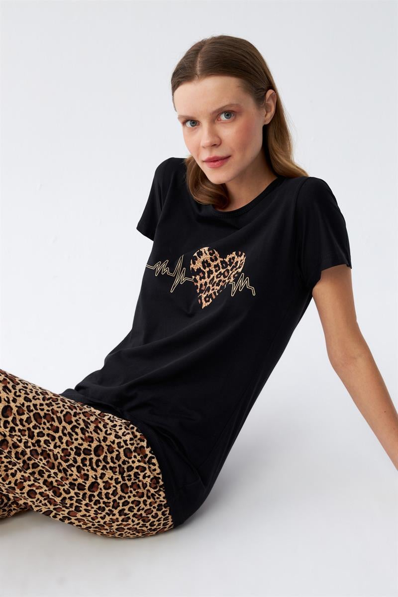Akbeniz Kadın Penye Kısa Kol Pijama Takım 4128