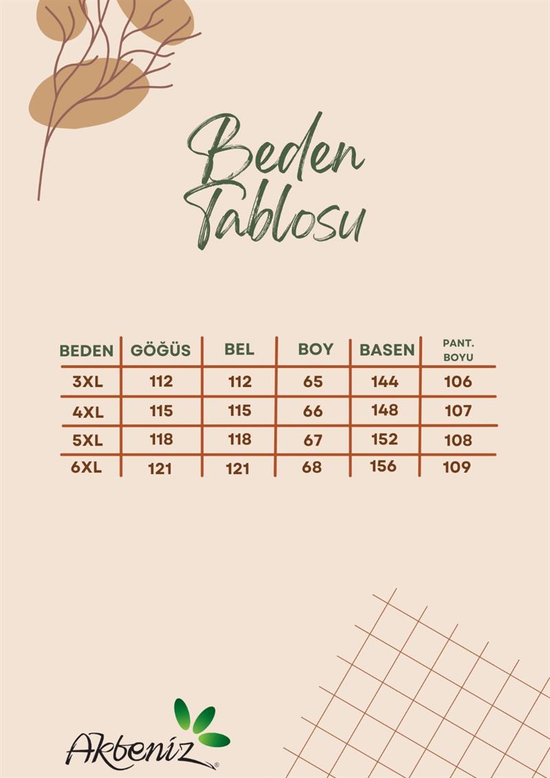 Akbeniz Kadın Siyah Keten Jakarlı Büyük Beden Alt Üst Takım
