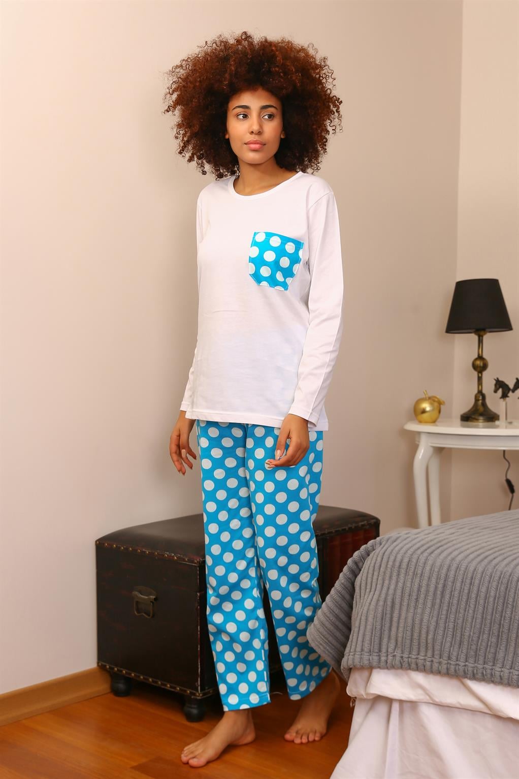 Akbeniz Kadın Uzun Kol Penye Pijama Takım 4197