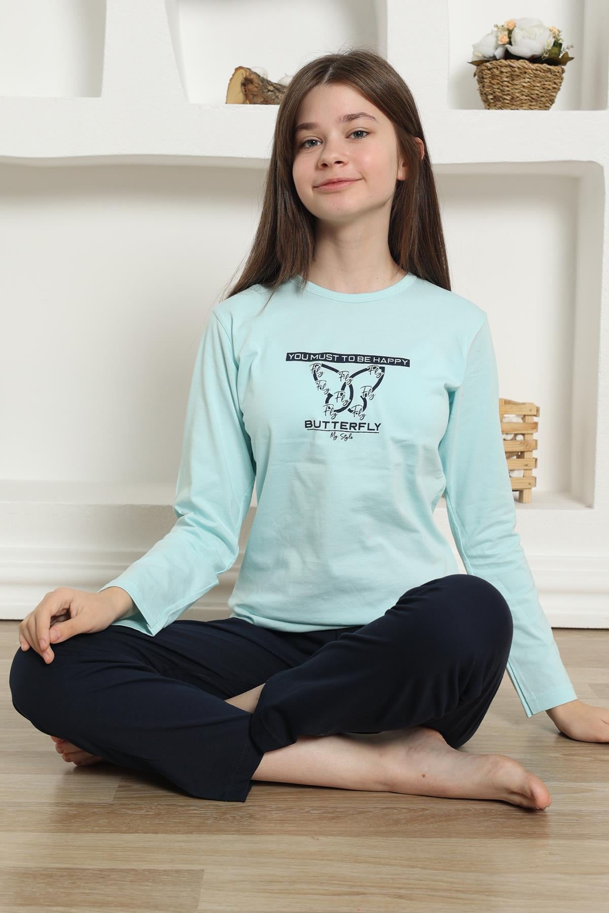 Akbeniz Kız Çocuk Penye Pijama Takım 20421