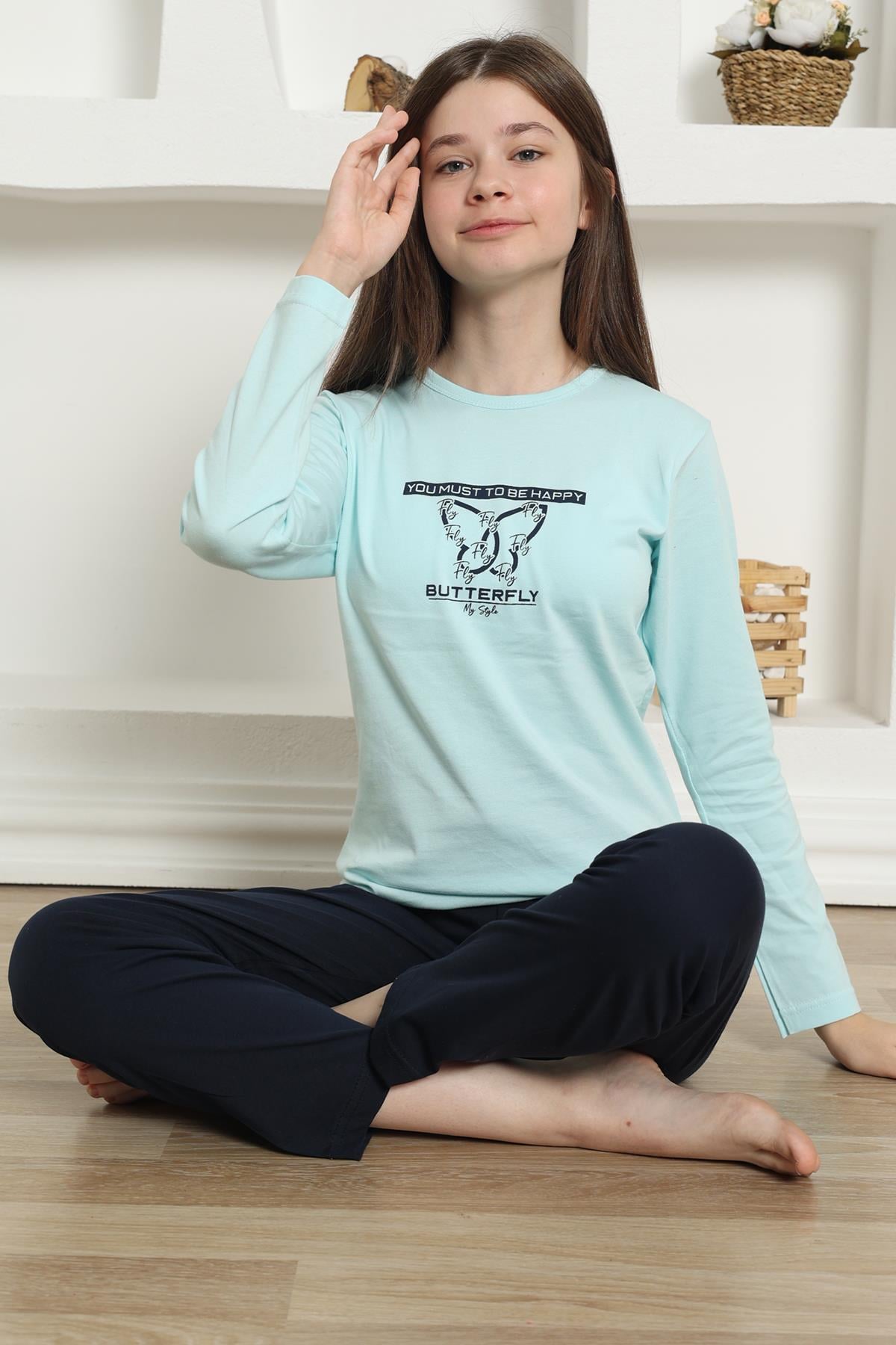 Akbeniz Kız Çocuk Penye Pijama Takım 20421