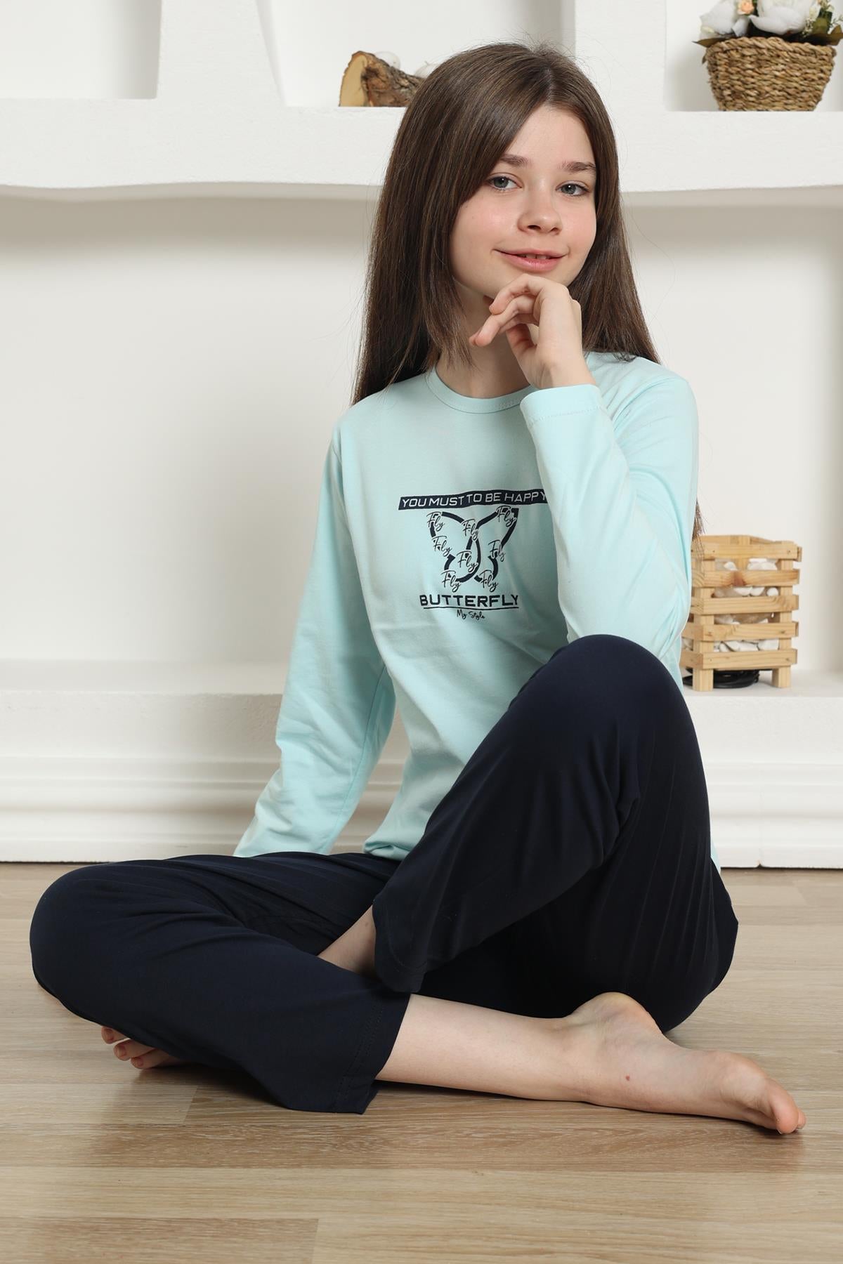 Akbeniz Kız Çocuk Penye Pijama Takım 20421