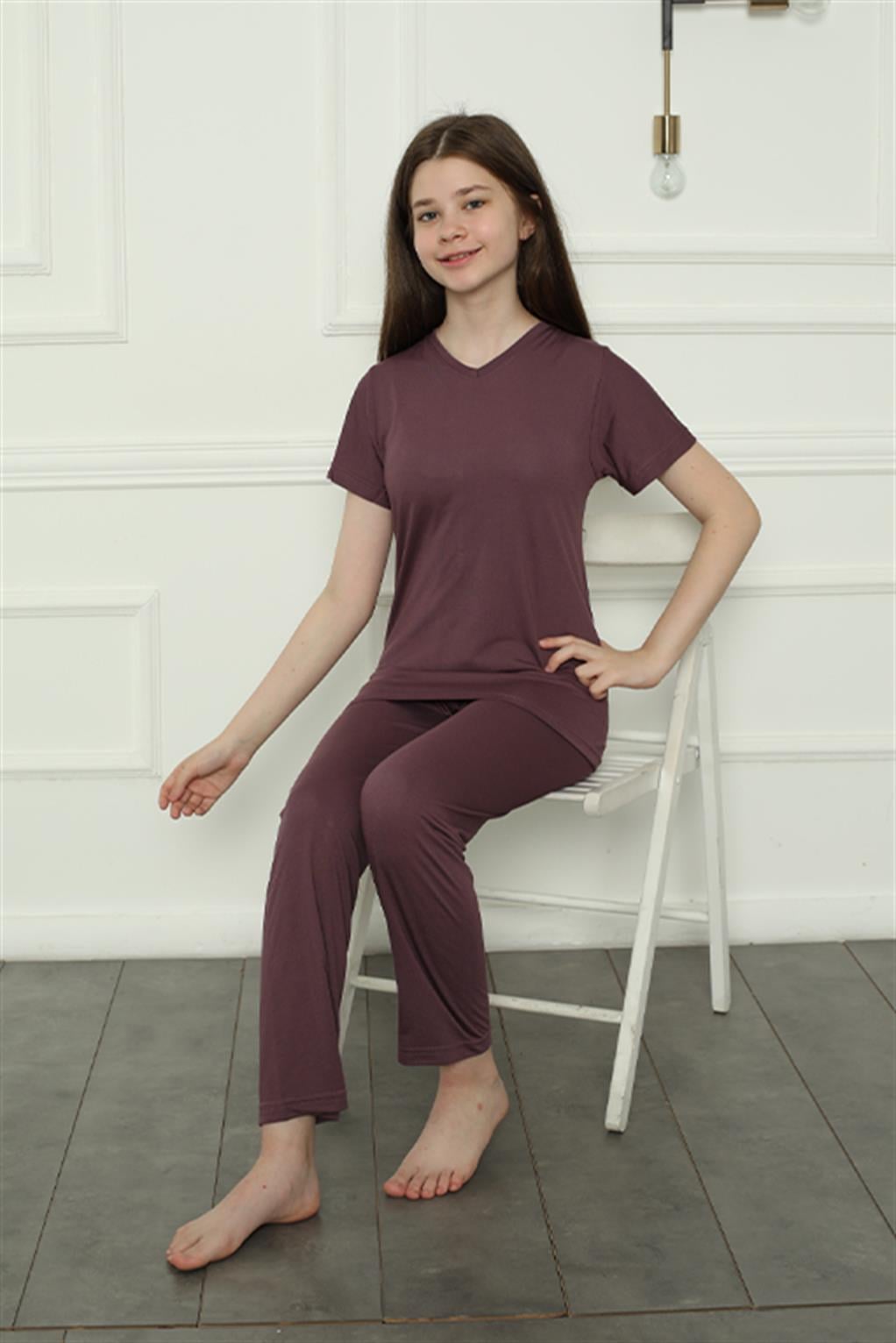 Akbeniz Kız Çocuk Penye Pijama Takım 20399