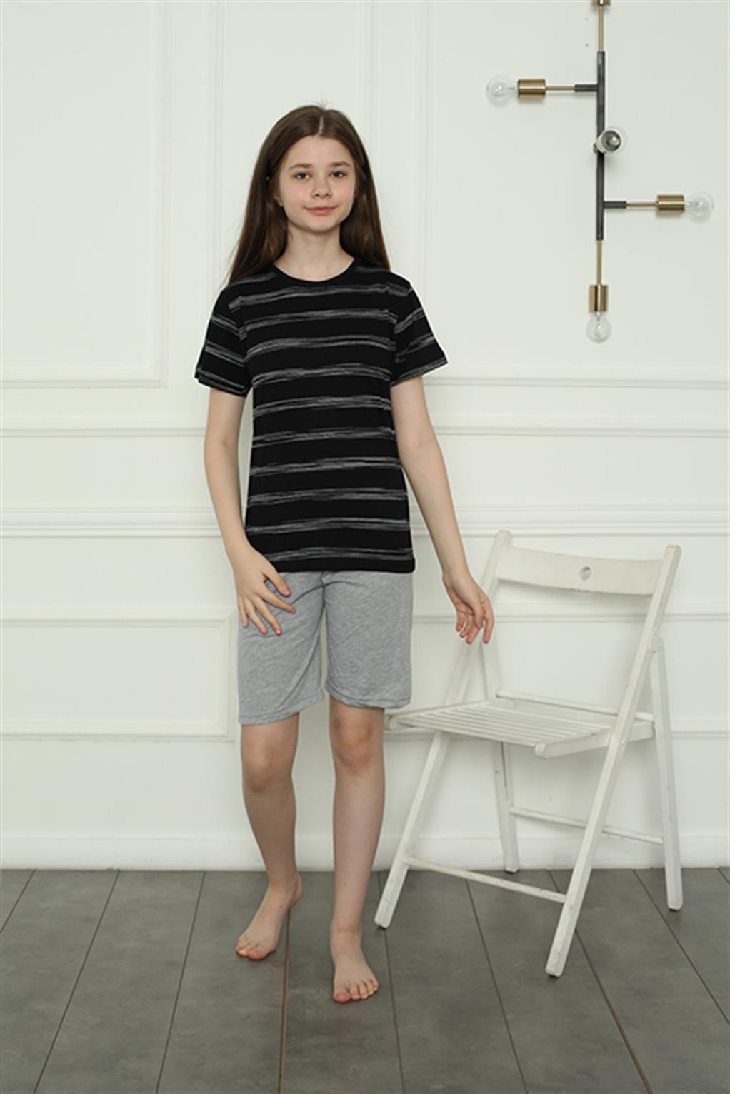 Akbeniz Kız Çocuk Penye Şortlu Pijama Takım 20405