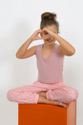Akbeniz Girls' Sleeveless Dusty Rose Cotton Pajama Set 20433
