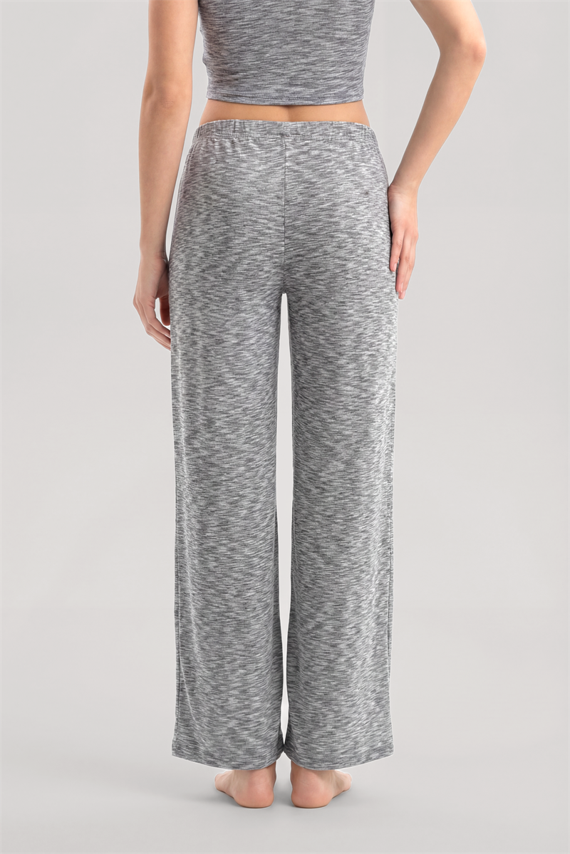 Akbeniz V Yaka Yumuşak Dokulu Pijama Takımı Gri