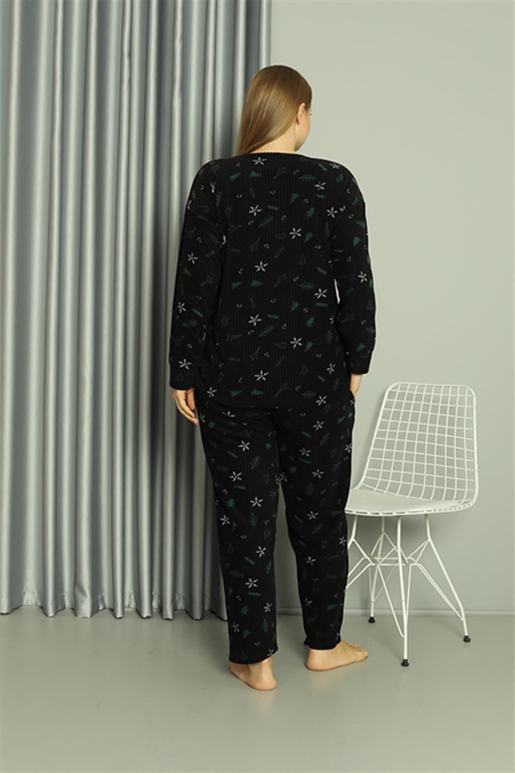Akbeniz Welsoft Polar Kadın Büyük Beden Pijama Takımı 808043