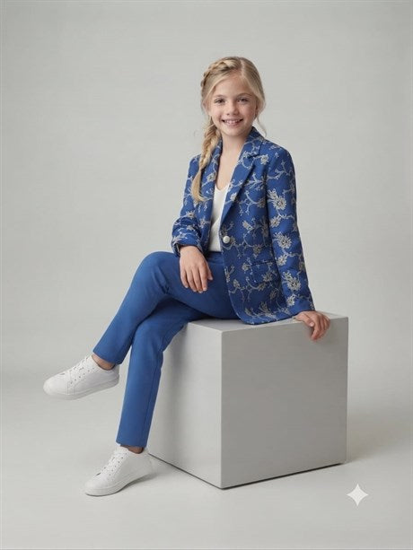 Anne Kız Çocuk %100 Pamuk Çiçek Nakışlı Kadın Blazer Ceket