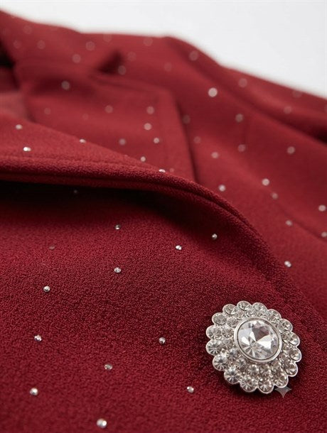Anne Kız Çocuk Taş Detaylı Kadın Blazer Ceket
