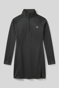 Anthracite Half-Zip Stand Collar Standard Cut Women's Sports Tunic - 97309