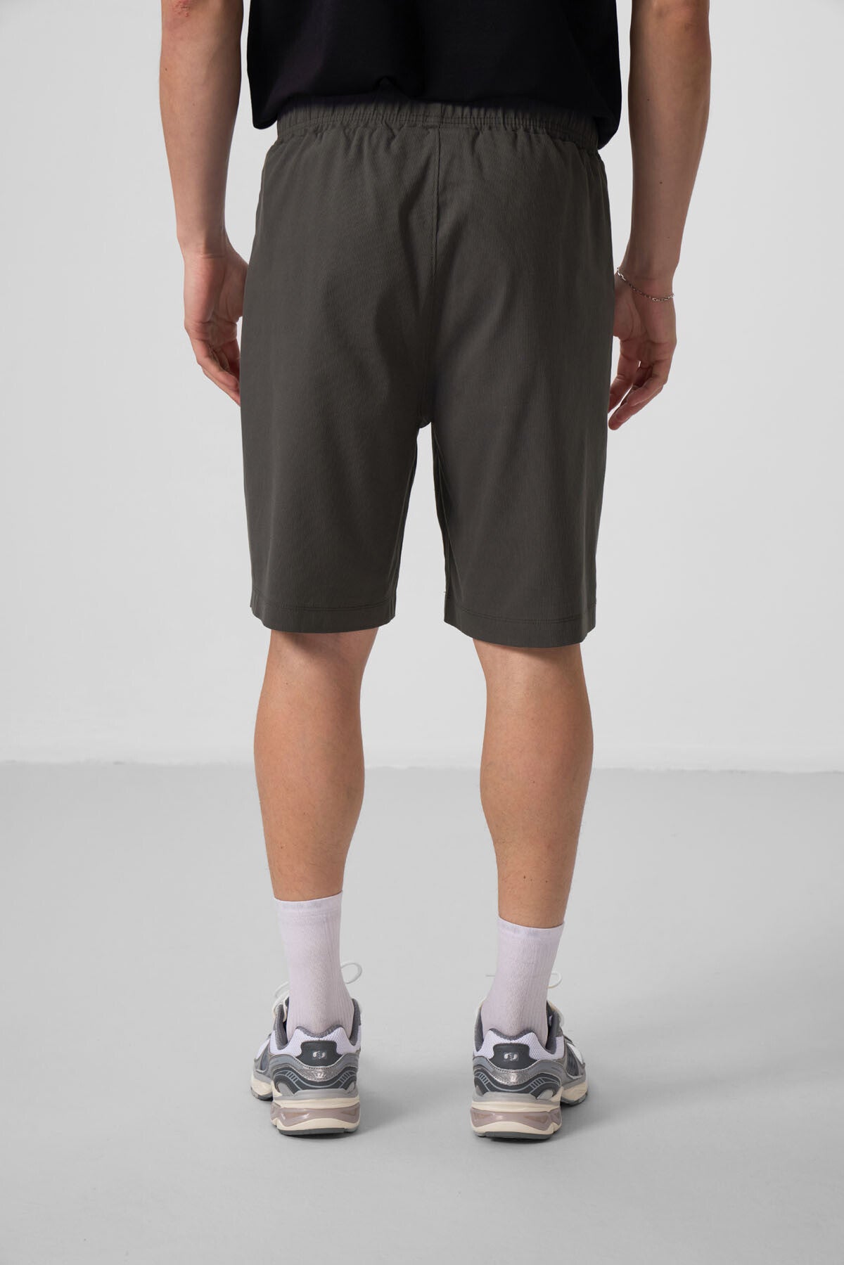 Antrasit Standart Fit Dokuma Hafif Esnek Chino Erkek Şort - 81290
