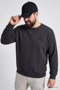 Antrasit Melanj Basic Büyük Beden Erkek Sweatshirt - 88126