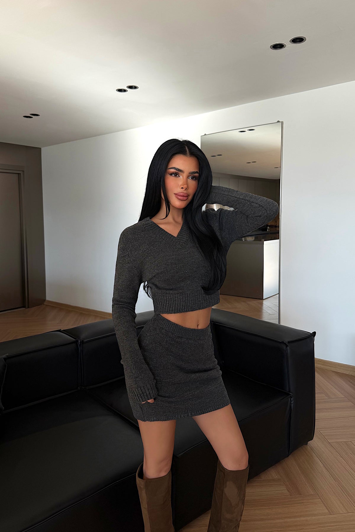 Antrasit İlue Triko Takım ATE-4369